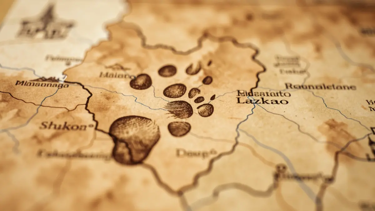 Generic image of a donkey's hoofprint on a map of Lazkao.