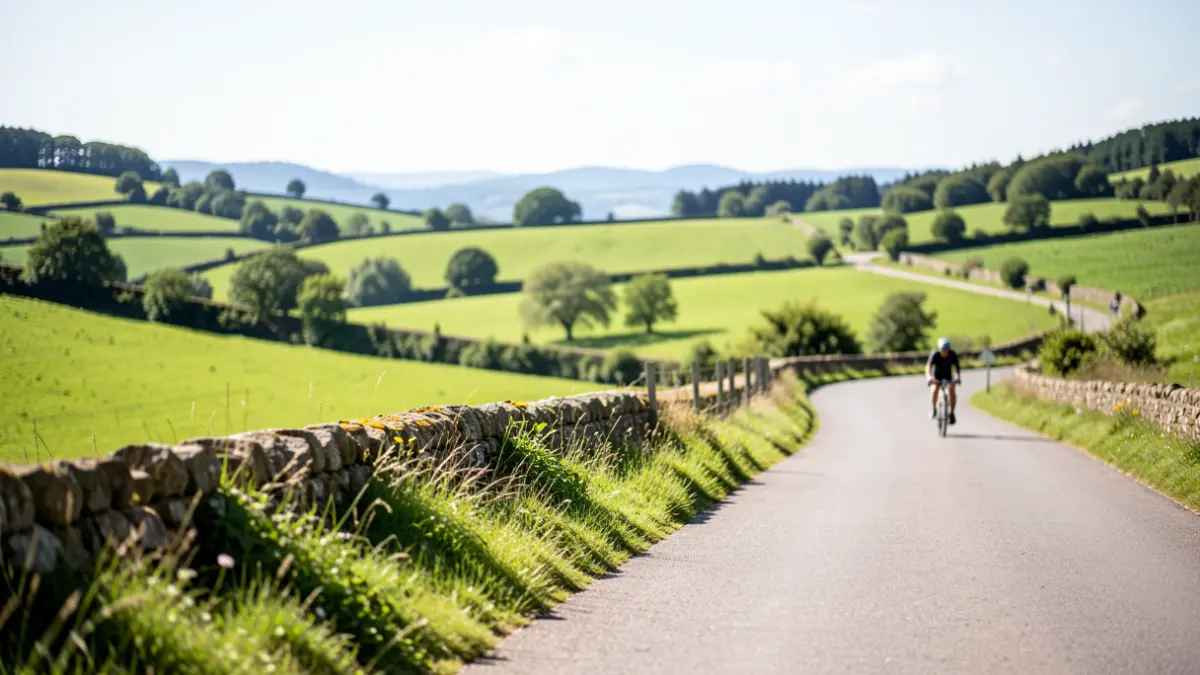 Generic image of a landscape with a cyclist.