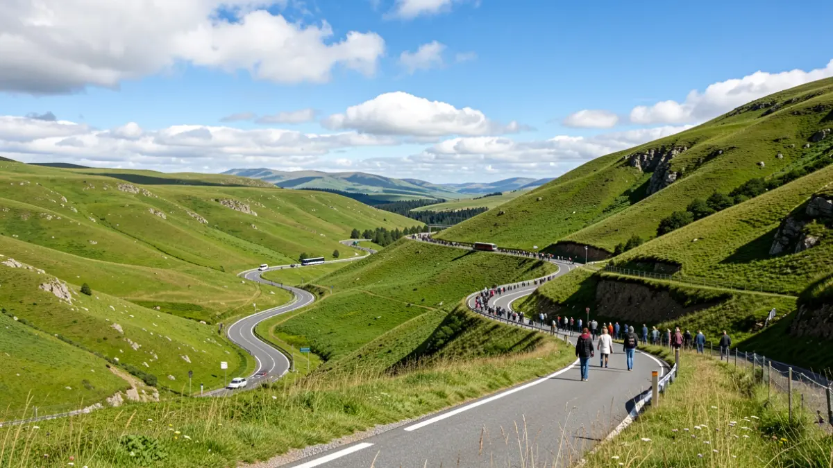 Imagen genérica del paisaje y una carretera de Euskadi.