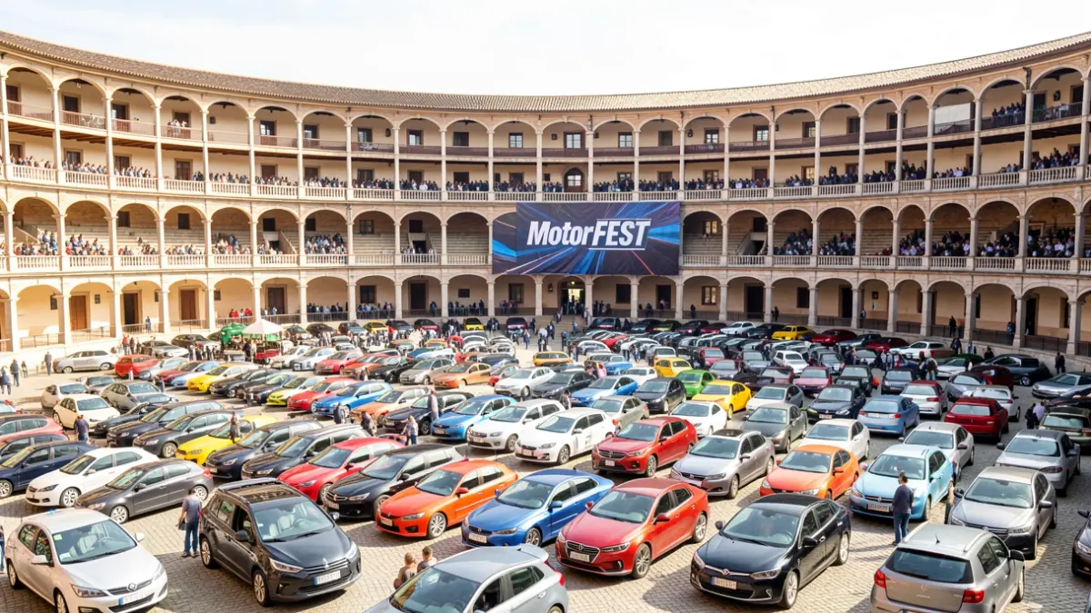 Imagen genérica del evento MotorFest, mostrando una amplia exposición de coches.