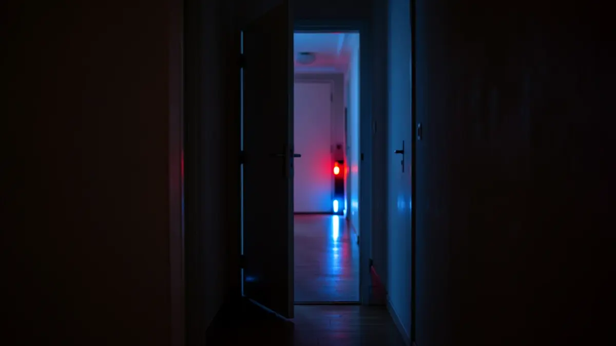 Imagen genérica de luces de emergencia azules y rojas reflejándose en el suelo.