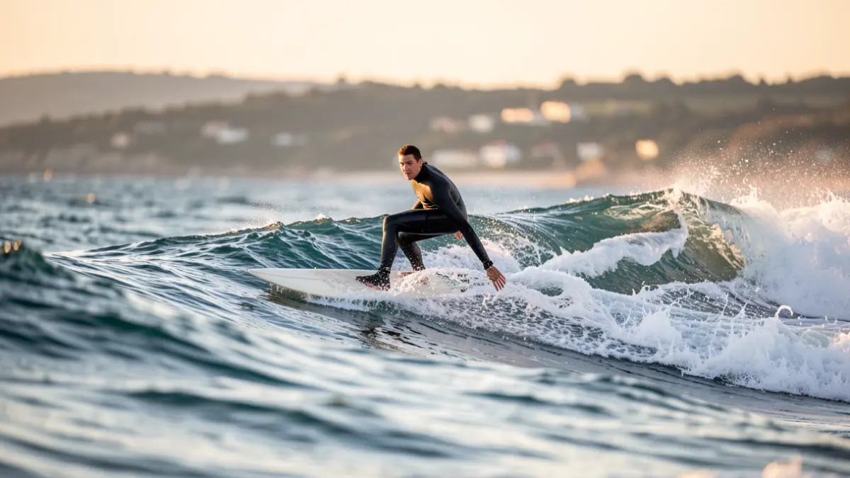 A surfer on a wave.