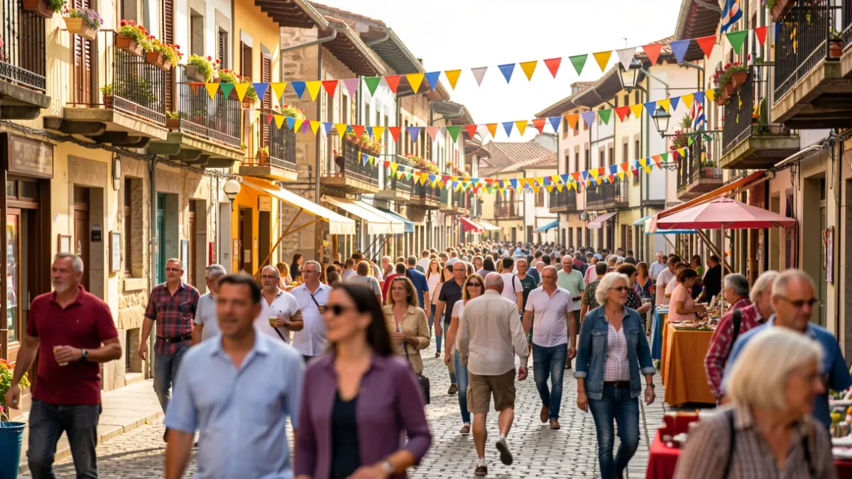 Generic image of a festive street scene in the Basque Country.