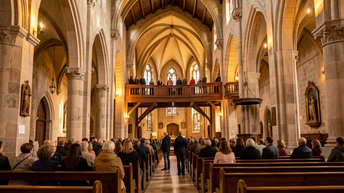 Generic image of a basilica interior and its architecture.