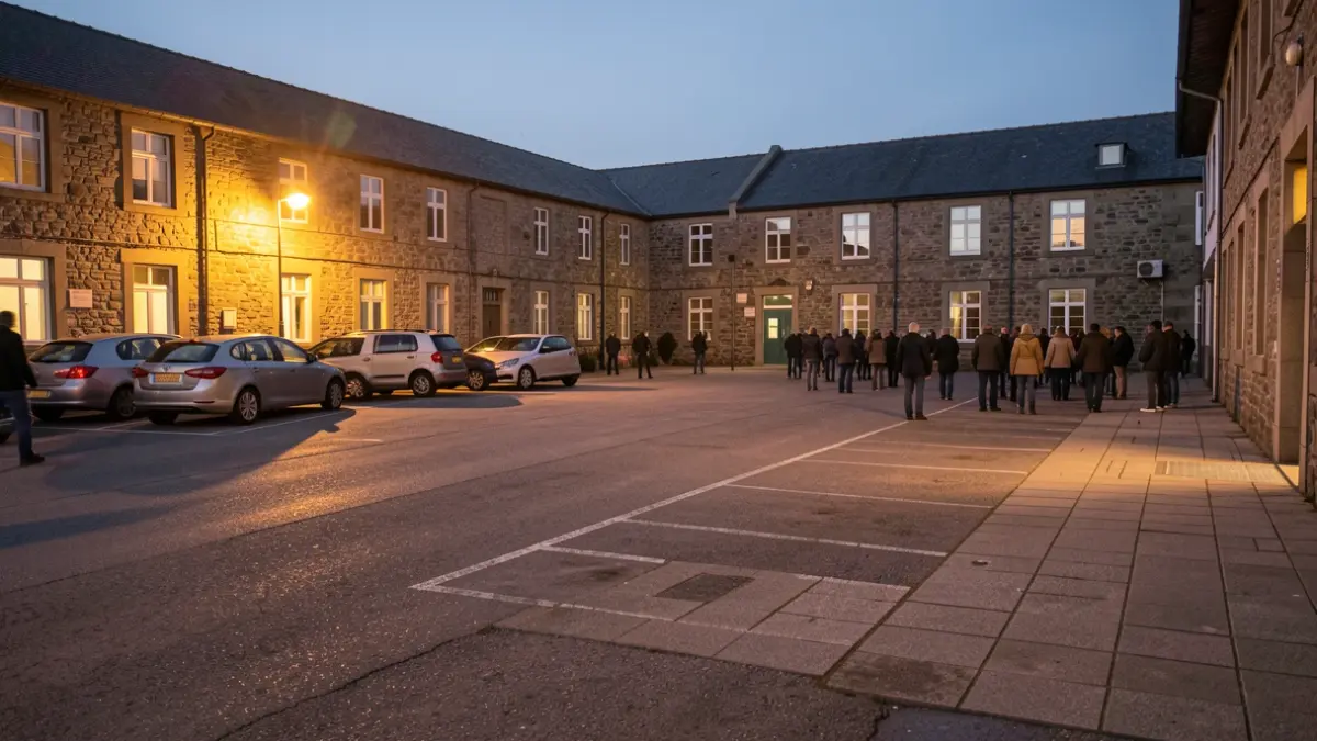 Generic image: The Usoz courtyard of Pasaia-Lezo Lizeoa at night, used as a parking area.