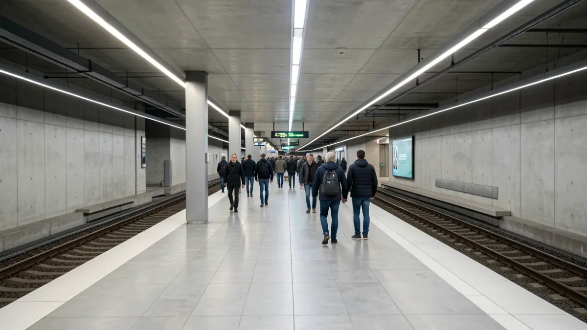 View of the new underground station in Pasaia.