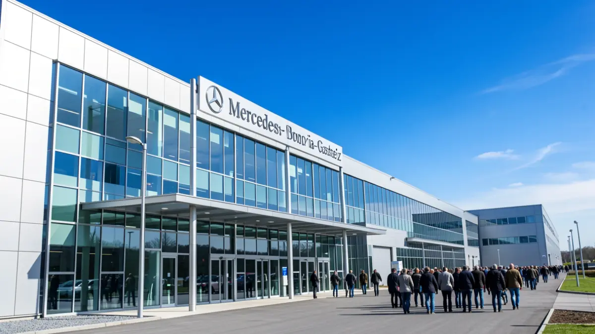 Facade of the Mercedes-Benz plant in Vitoria-Gasteiz.