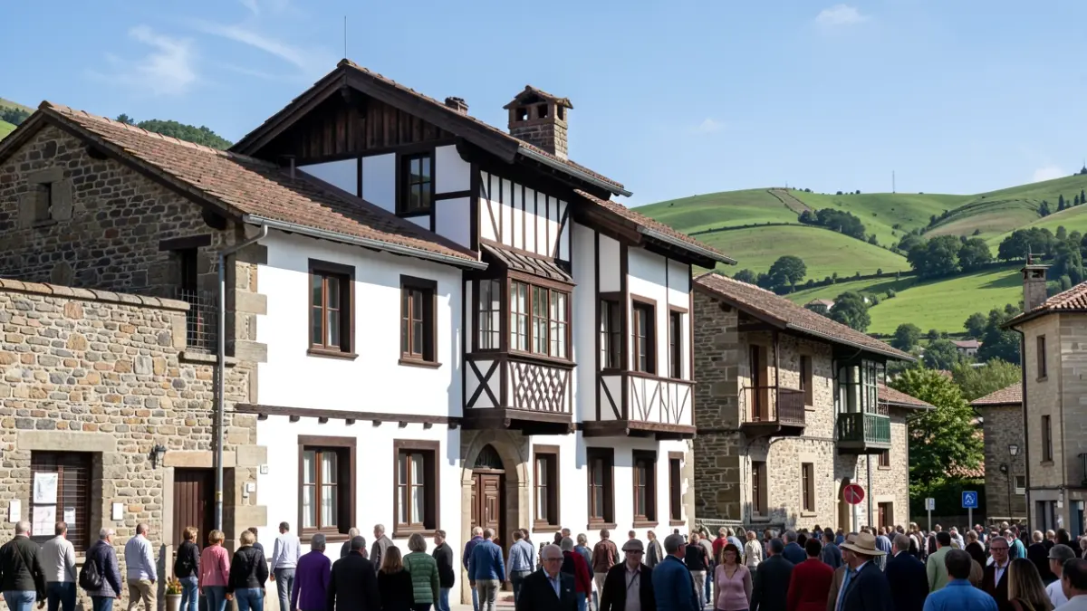Imagen genérica de la fachada de un edificio tradicional vasco.
