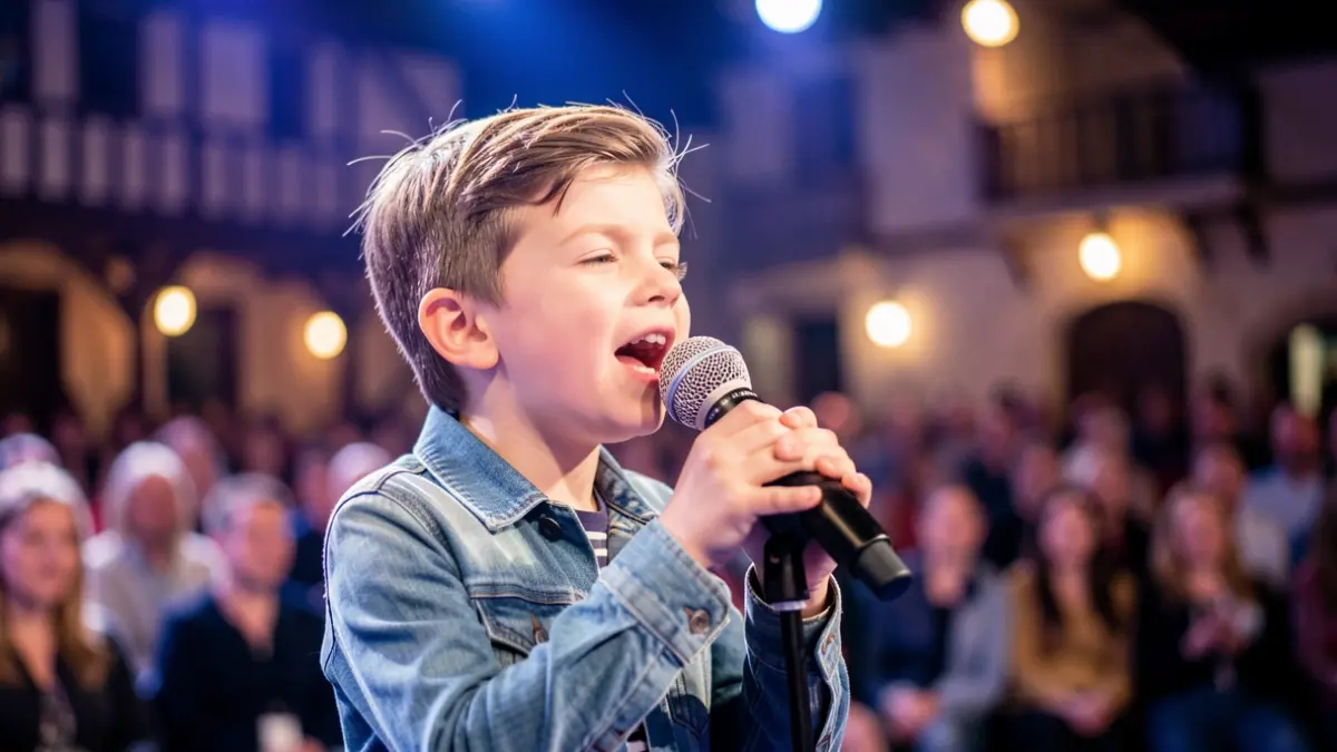 Imagen genérica: un joven cantando en un escenario.