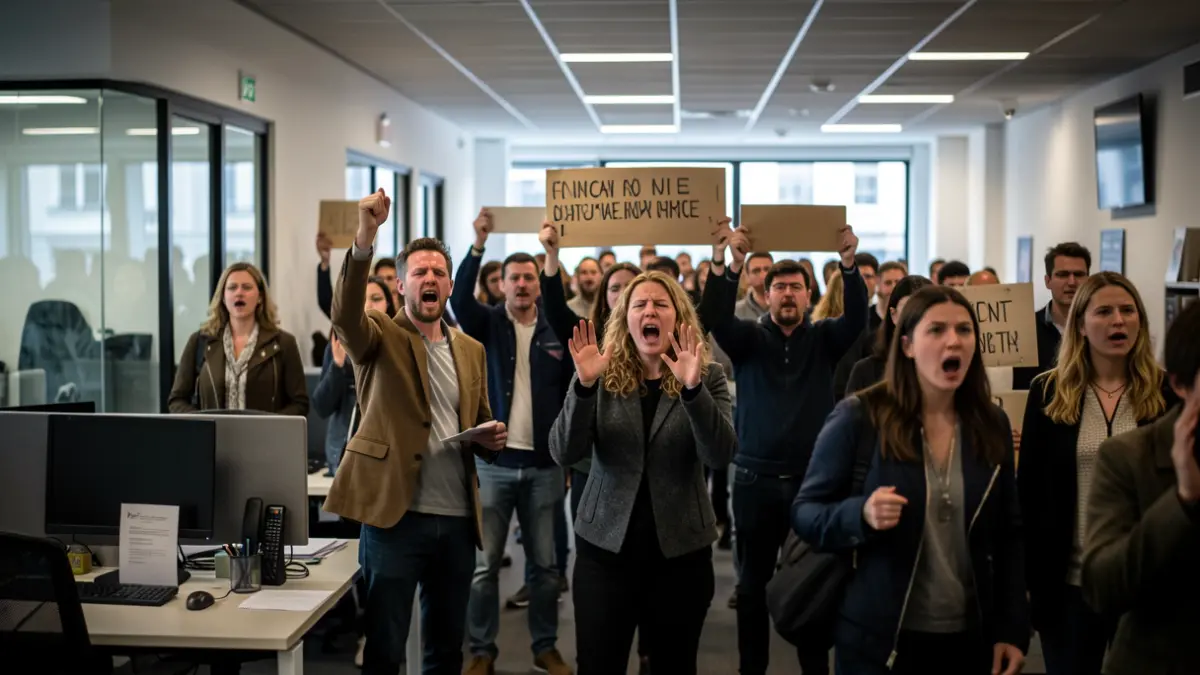 Imagen genérica de una protesta en una oficina.