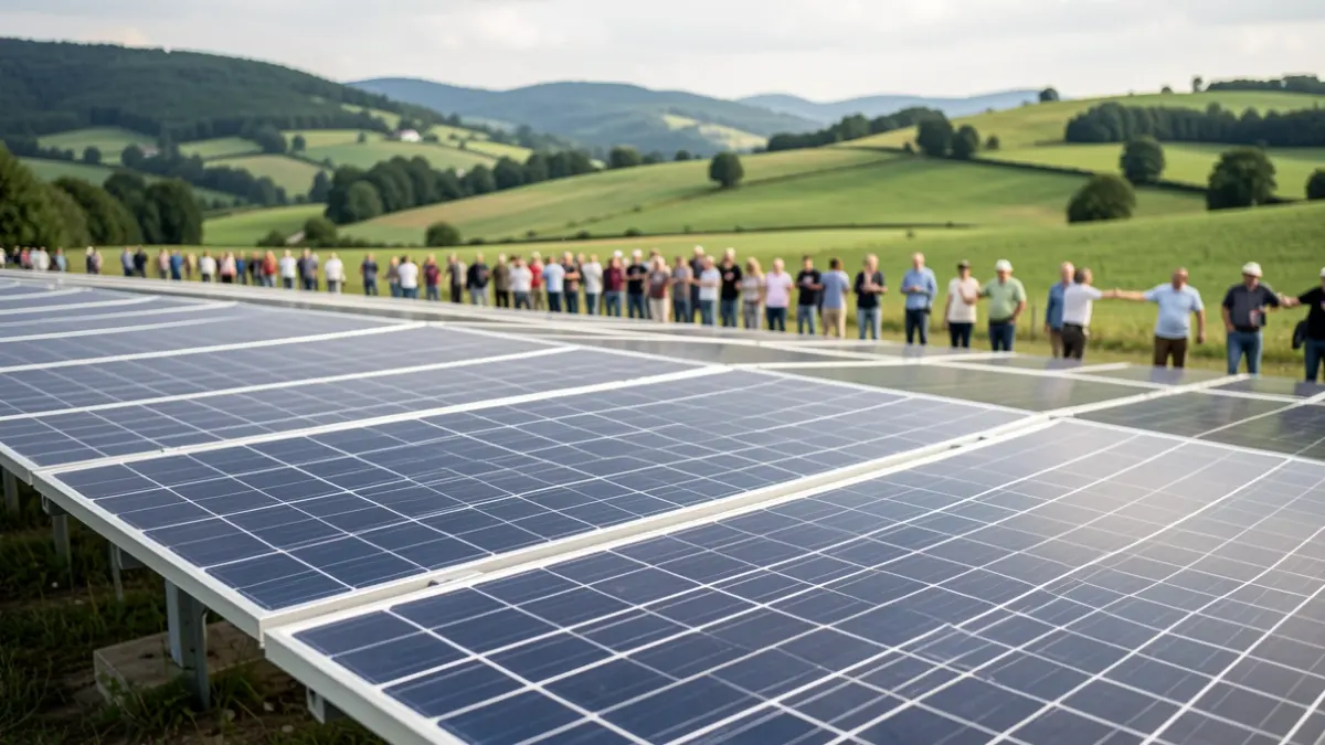 Instalación de paneles solares en un entorno rural.