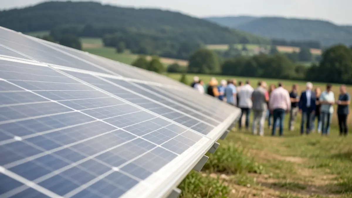 Instalación de paneles solares en un entorno rural.