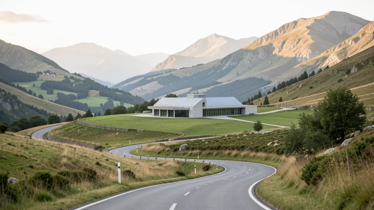 Imagen genérica del santuario de Urkiola y el paisaje montañoso circundante.