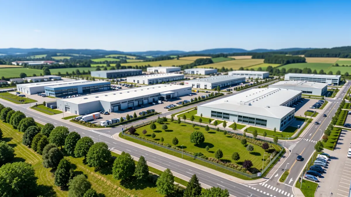Generic image: An industrial park in the Basque Country, featuring clean roads and modern buildings.