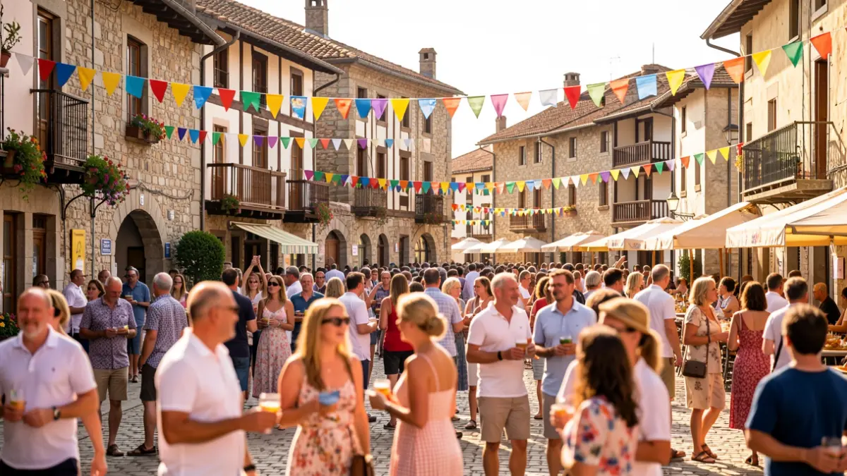 Irudi generikoa jai giroko Euskal herri plaza batean, udako festetan.