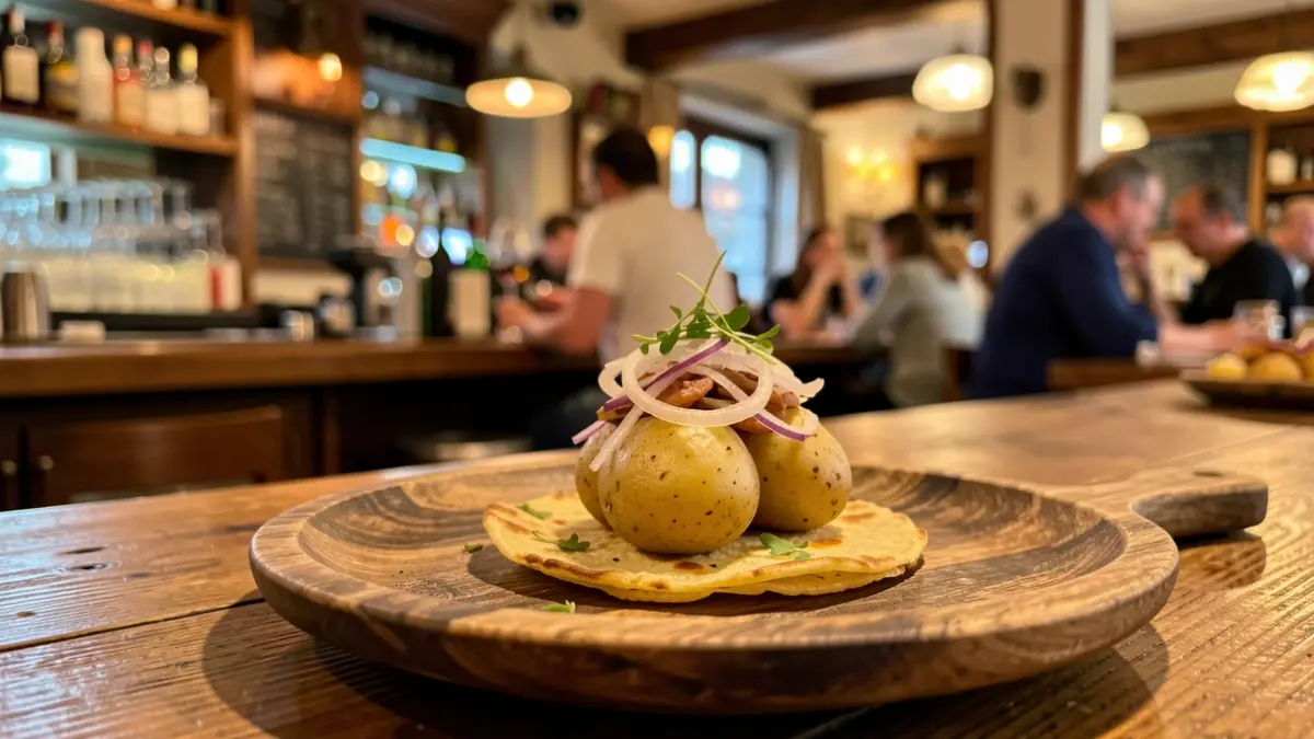 Generic image: a pintxo in a bar.