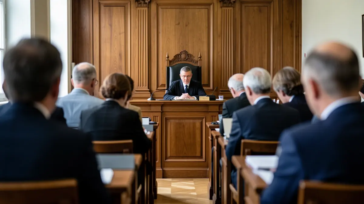 Generic image depicting the atmosphere of a courtroom.