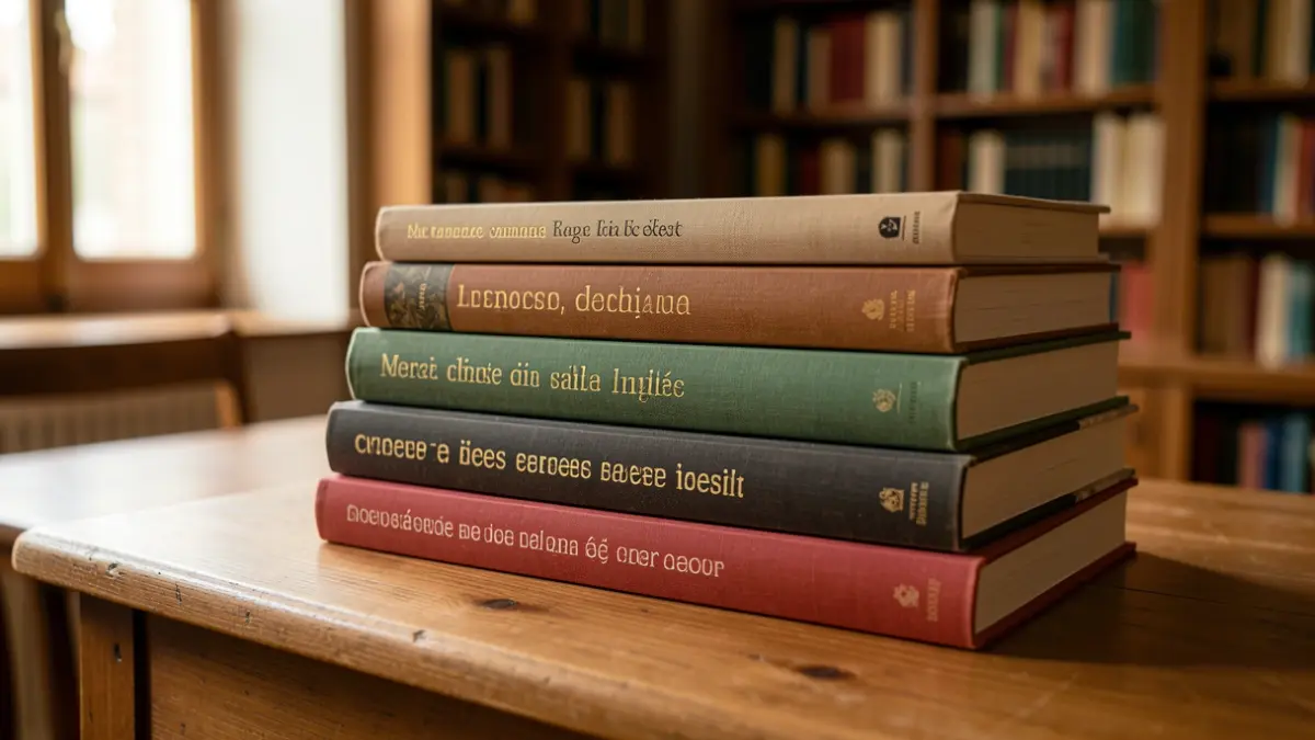Books in Basque on a table.