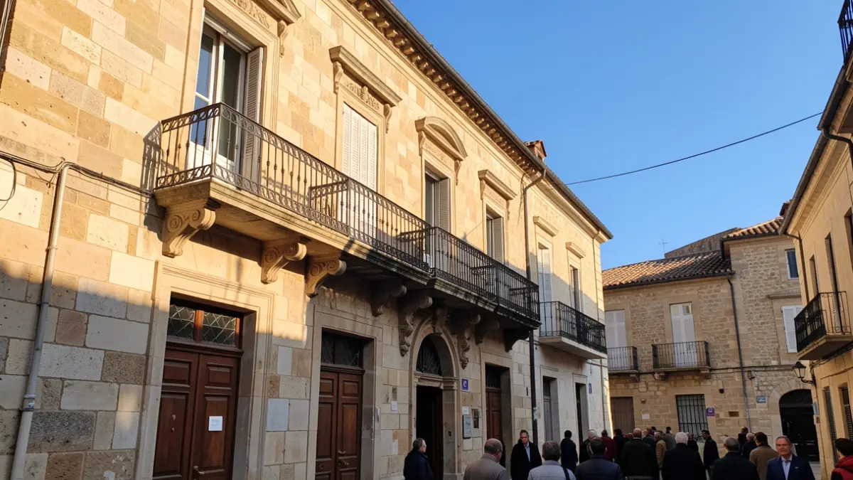 Amorebieta-Etxanoko udaletxearen fatxada eguzkitsua.