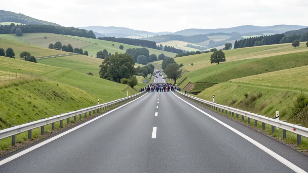 Generic image of a highway, without vehicles.