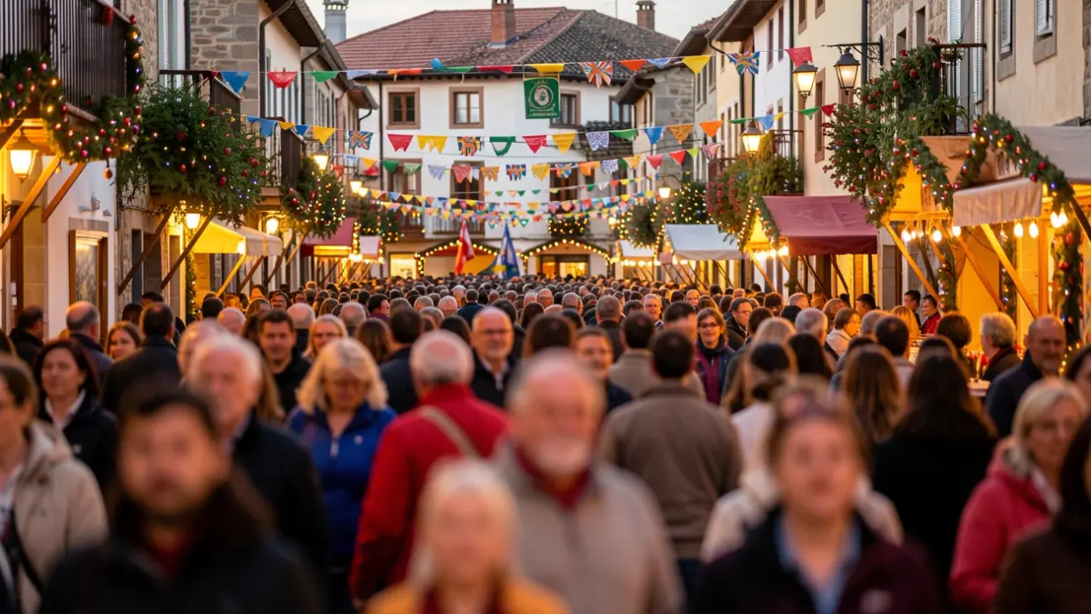 Imagen genérica de las fiestas de Santioak en Astigarraga, con ambiente festivo y gente.