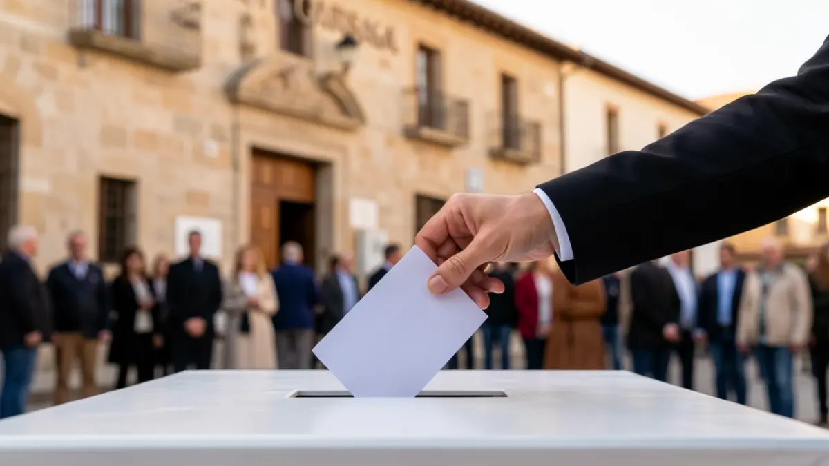 Generic image of the voting process in Astigarraga, with the town hall facade in the background.
