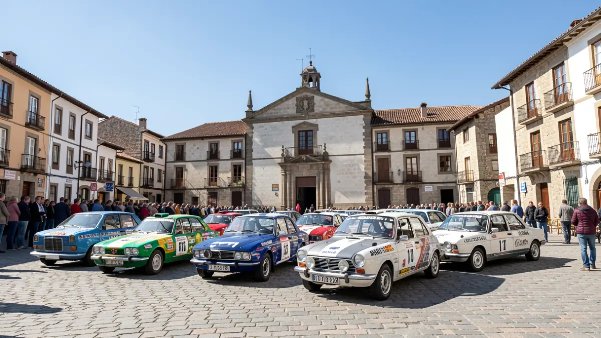 Irudi generikoa auto klasikoen rally bati buruz. Ez du izen propiorik.