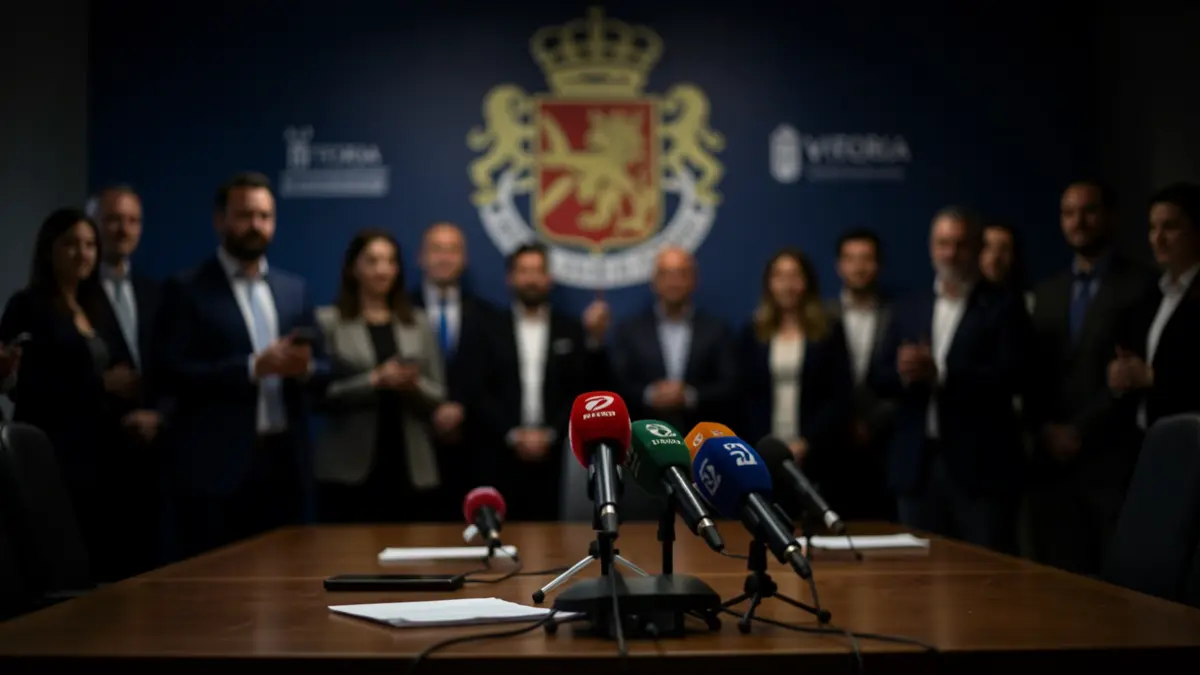 Irudi generikoa: prentsa areto bat mikrofoiekin.
