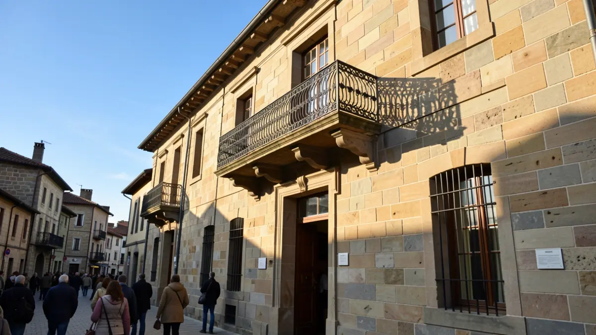 Facade of the Deba town hall in the context of the presentation of the San Roke festival program.
