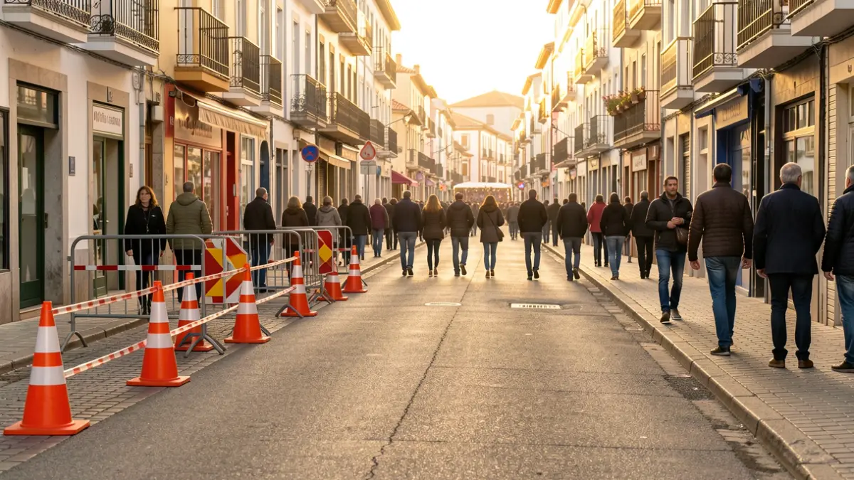 Image showing closed streets in Irun due to the Dies Oiassonis festival.