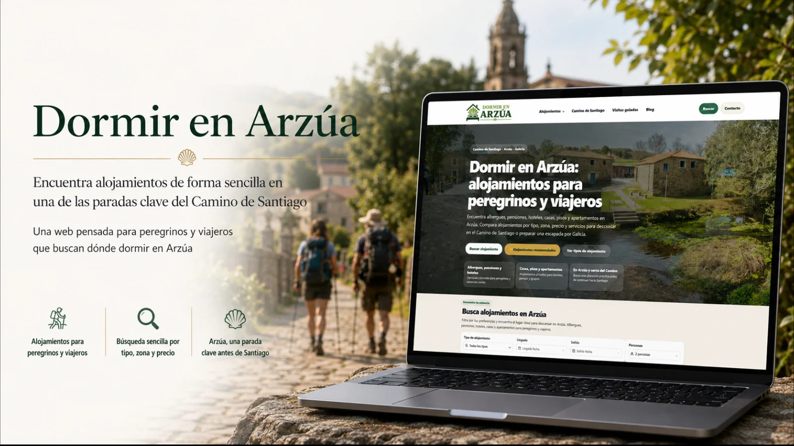 DormirenArzua.com-ek ostatuen bilaketa errazten die erromes eta bidaiariei Arzúan