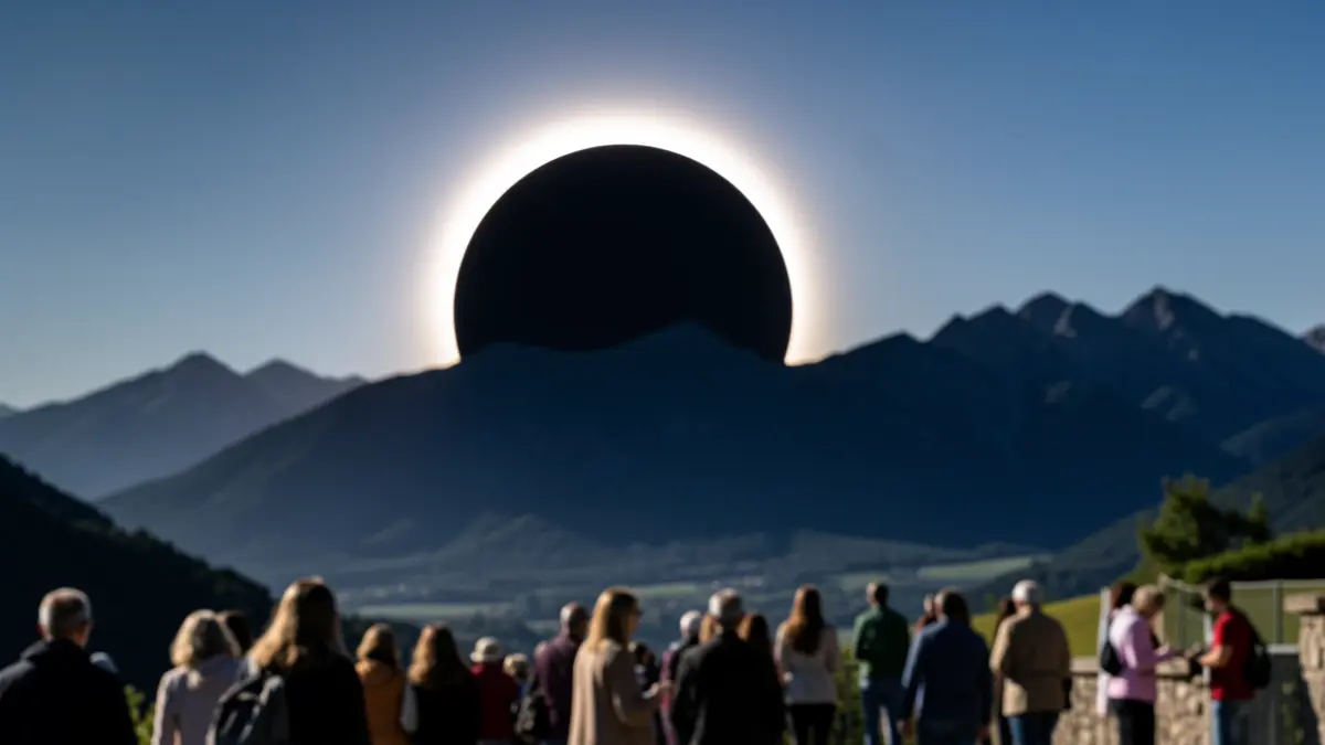 Eclipse solar visto a través de un filtro de protección.