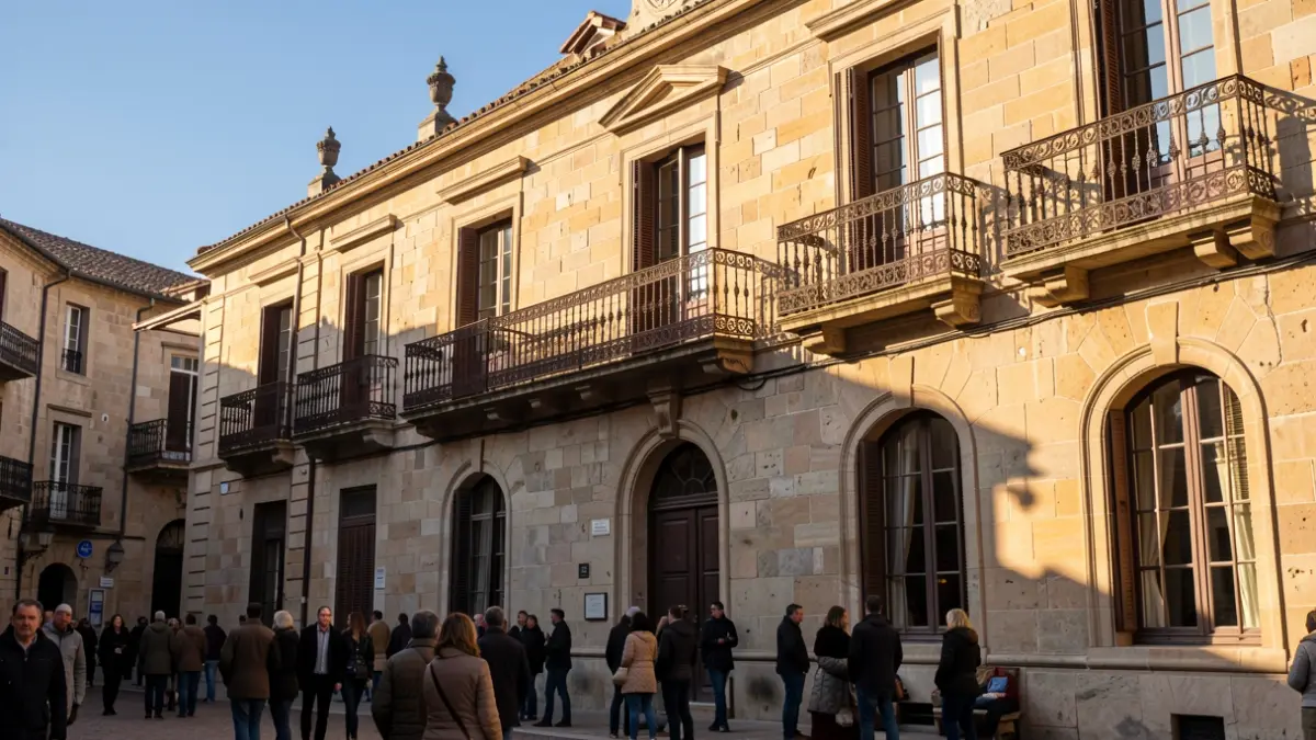 Sunny facade of the Eibar town hall.