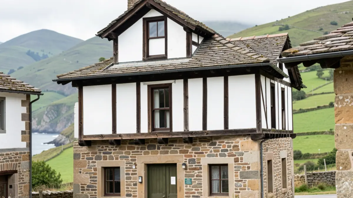 Euskal Herriko arkitektura tradizionalaren fatxada.