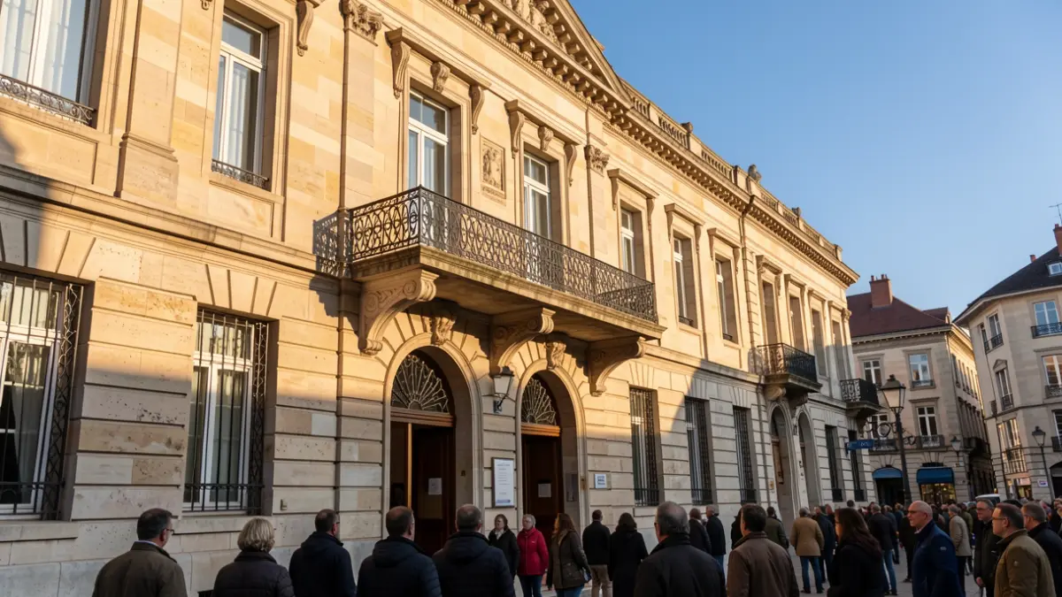 Imagen genérica: fachada de un ayuntamiento de piedra con balcón y barandillas, luz de sol de la tarde proyectando sombras.