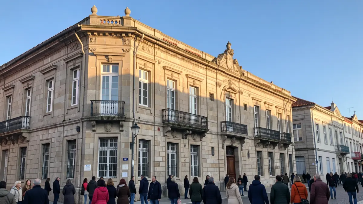Stone facade of the Oiasso Museum in Irun.