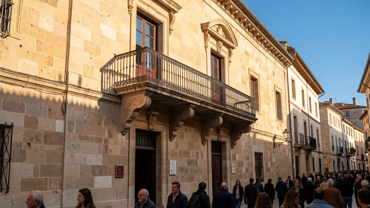 Fachada soleada del ayuntamiento de Oñati.