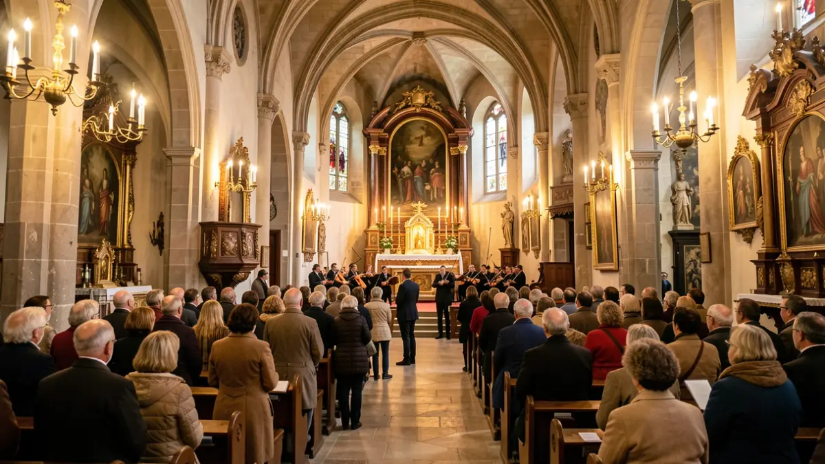Generic image of a celebration inside a Basque church.