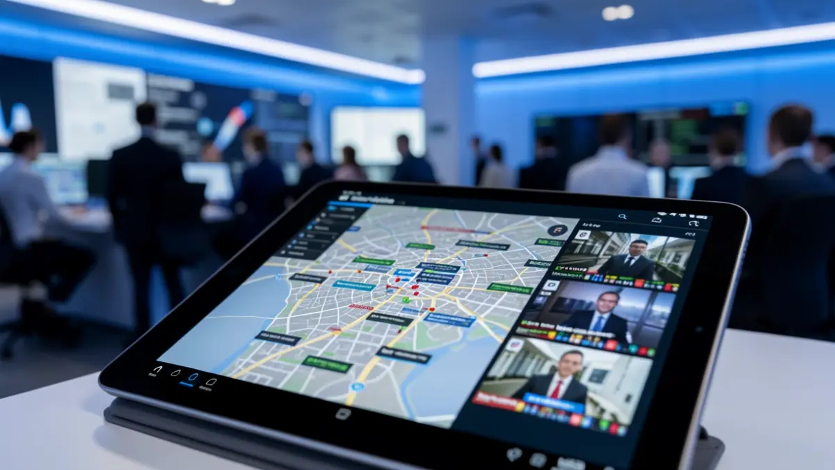Generic image: digital screen in a security operations center with data.
