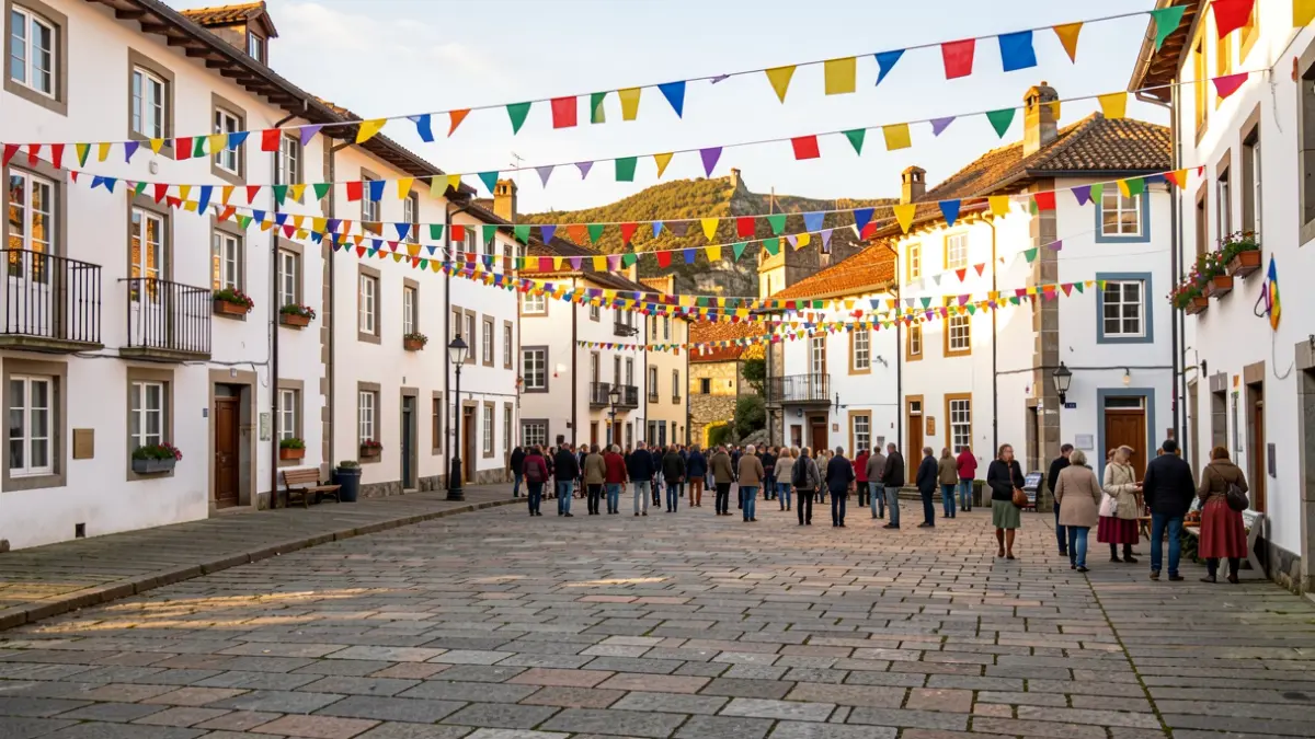 Generic image of a town square in Zumaia celebrating Euskal Jai.