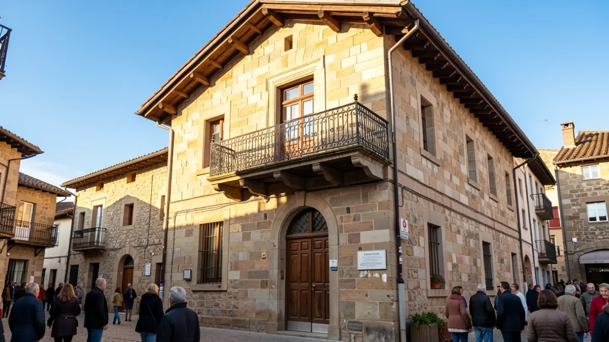 Fachada soleada del ayuntamiento de Amurrio.