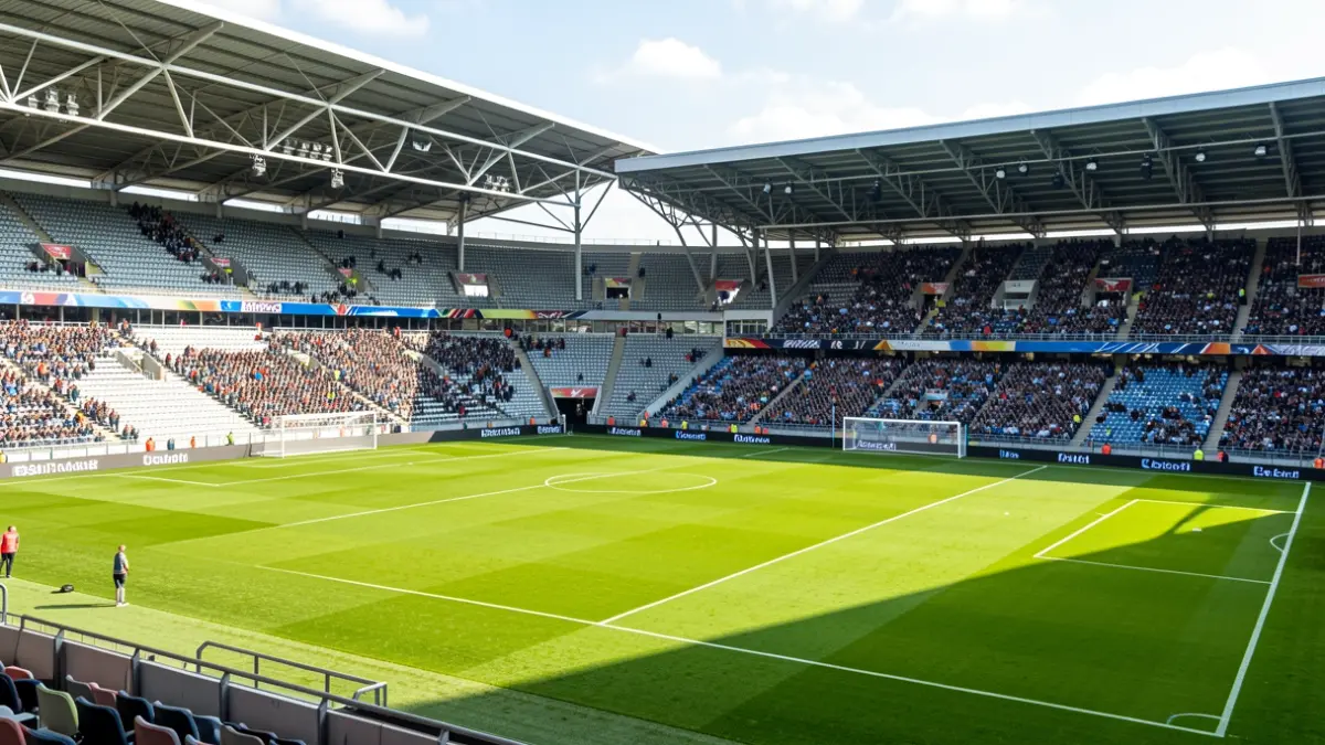 Irudi generikoa: Futbol zelai huts bat Euskadin, harmailetan inor gabe.