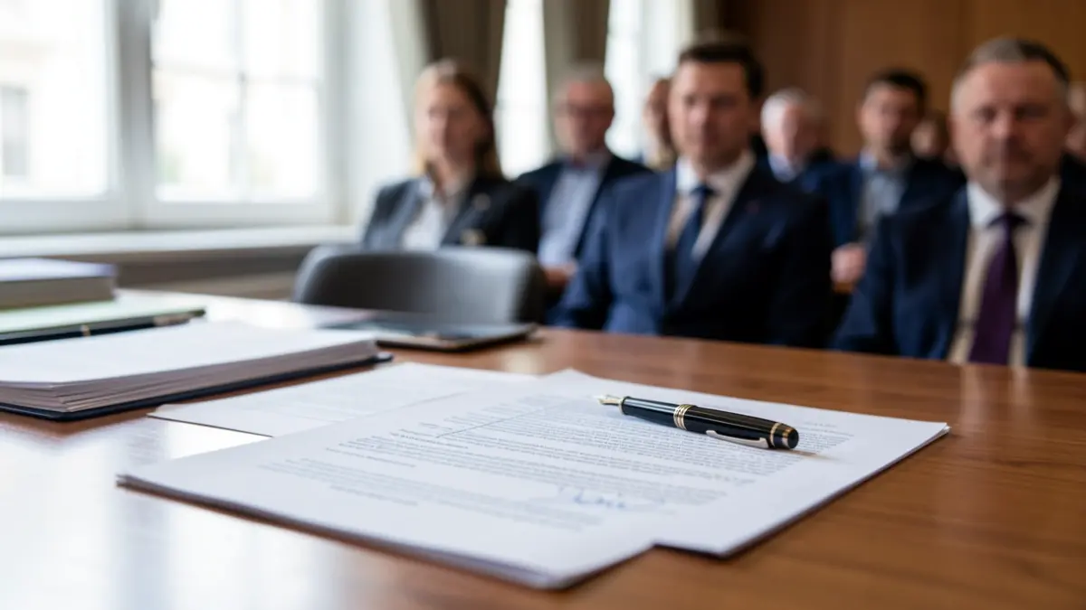 Generic image: office desk with official documents.