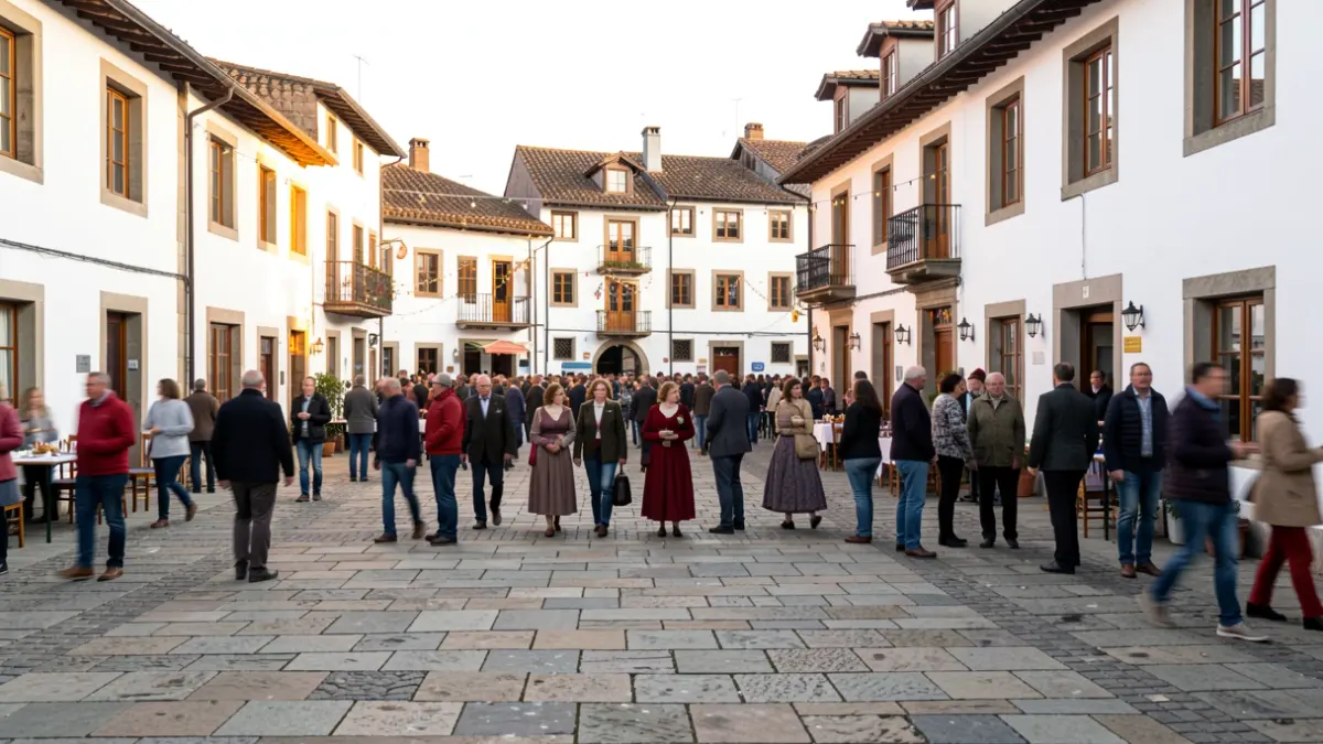 Generic image of a square in Gautegiz Arteaga, in a festive atmosphere.