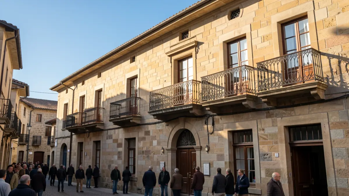 Fachada soleada del ayuntamiento de Irun.