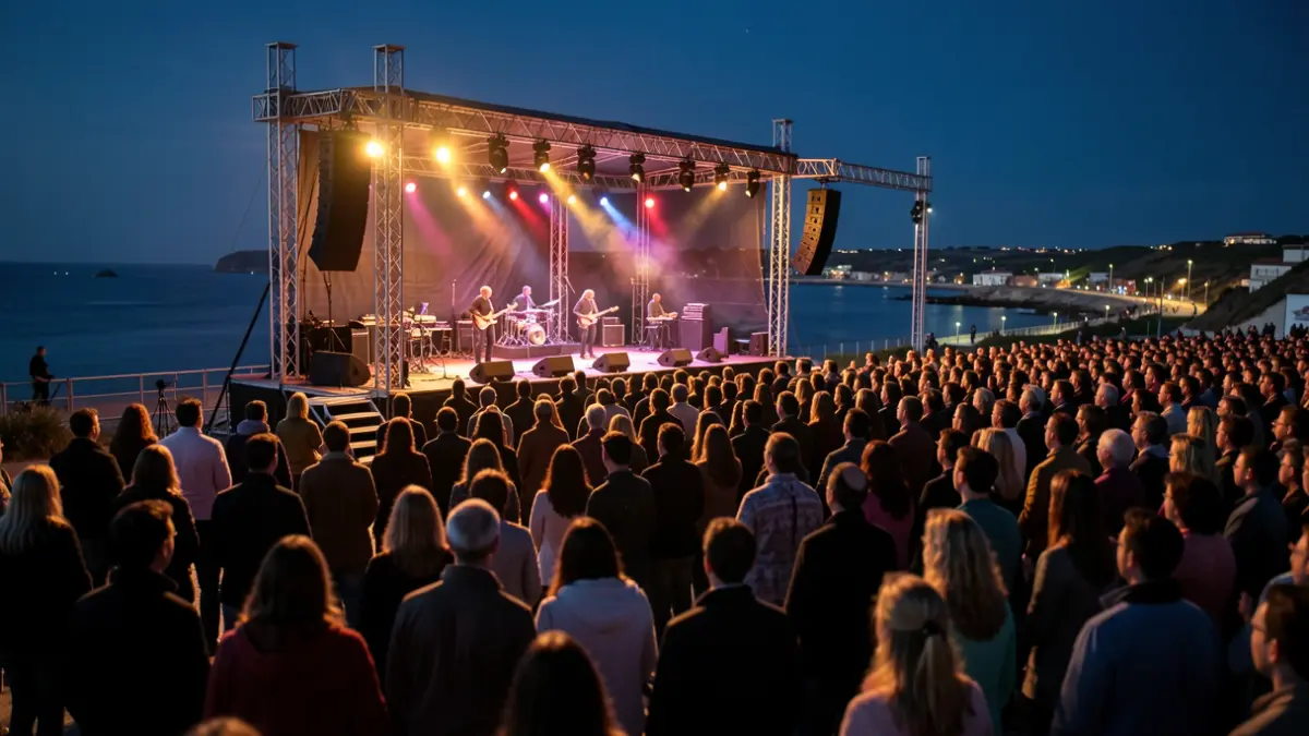 Generic image of a night concert on the Zarautz coast.