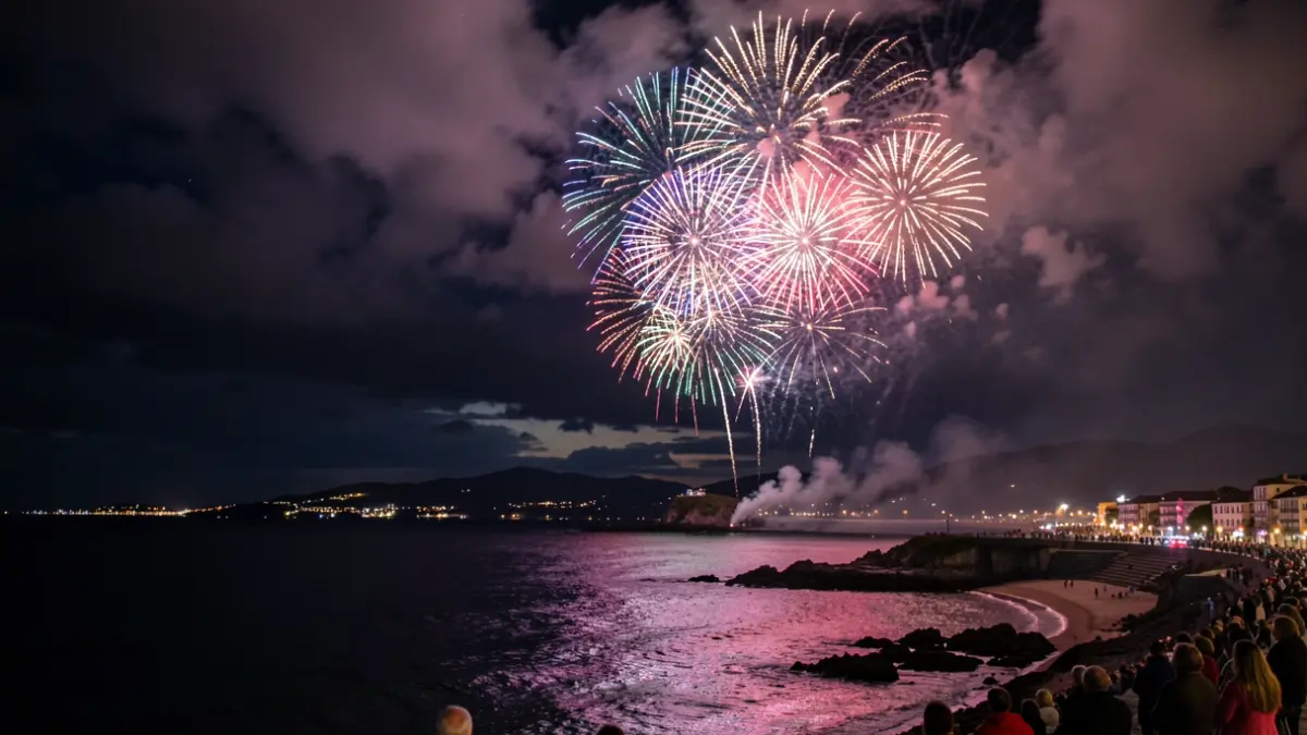 Imagen genérica de fuegos artificiales en Zarautz.