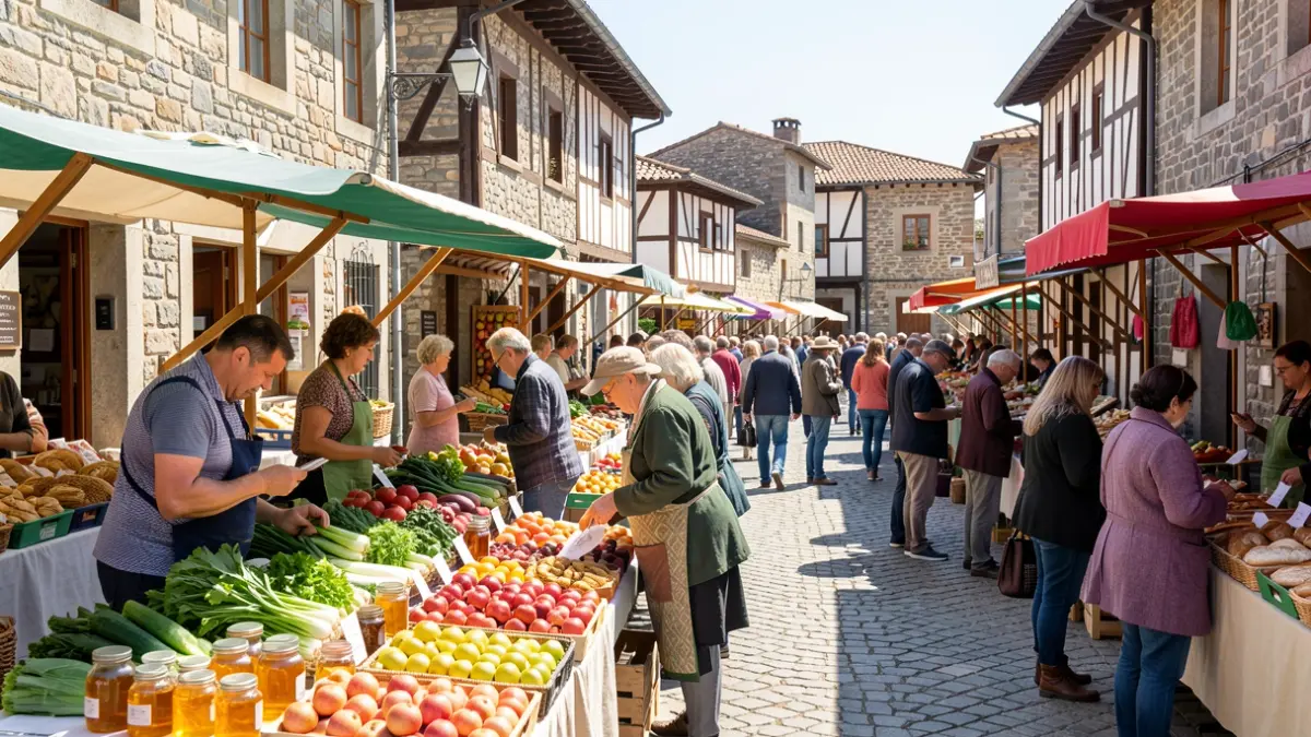 Generic image: An organic market in a Basque Country square.