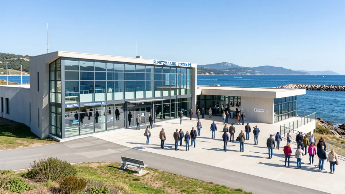 Imagen genérica: Exterior de la Estación Marina de Plentzia (PiE) durante el día, con el mar.