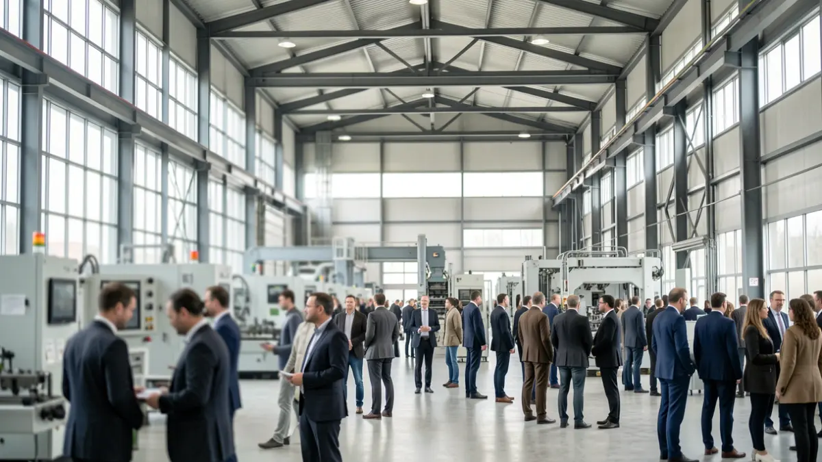 Industria-instalazio moderno baten barrualdea, argi naturalarekin.